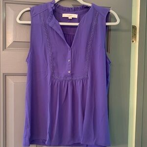 LOFT Vibrant Purple Sleeveless Top